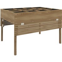 Outsunny Jardinière rectangulaire sur pieds - 12 compartiments - tablettes latérales rabattables et film tissu non-tissé