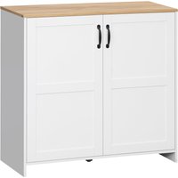 HOMCOM Meuble de rangement buffet cuisine avec 2 portes et 2 étagères réglables 90 x 39,5 x 88 cm Aosom France