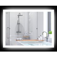 kleankin Miroir mural lumineux LED miroir salle de bain 70L x 50l cm 3 couleurs luminosité réglable interrupteur tactile transparent Aosom France