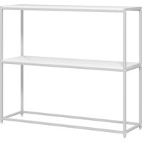 HOMCOM Table console en acier 2 étagères design moderne pour salon entrée couloir 100 x 30 x 87 cm blanc
