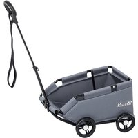 PawHut Poussette pour chien poussette petit chien pliable à 4 roues avec tige de poussée réglable 53 x 45 x 28 cm gris