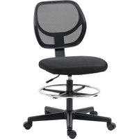 Vinsetto Fauteuil de bureau ergonomique, régalable, avec roulettes, bureau, confort bureau en acier, tissu, polyester noir incl. Aosom France