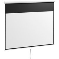 HOMCOM Écran de projection TV et Home Cinema de 120 Pouces vidéo projecteur 16:9 4K HD, fixation mural ou plafond