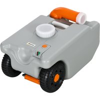 Outsunny Réservoir d'eau sur roues pour camping bidon d'eau 22 L avec bec de vidange rotatif poignée pliable 33 x 26 x 53 cm gris