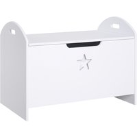 HOMCOM Coffre malle de rangement coffre à jouets dim. 62L x 40l x 46H cm MDF blanc