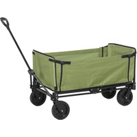 Outsunny Chariot de jardin pliable 130 L chariot de transport sac amovible poignée télescopique rotative 90 x 50 x 60 cm noir