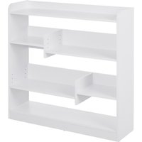 HOMCOM Bibliothèque étagère meuble de rangement dim. 90L x 24l x 91H cm 4 niveaux 3 panneaux arrières panneaux de particules blanc
