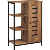 kleankin Meuble de salle de bain sur pied design industriel structure acier 3 étagères ouvertes 60 x 30 x 85 cm marron rustique