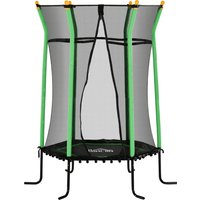 HOMCOM Trampoline pour enfant Ø 1,63 x 1,9 m filet de sécurité porte zippée 6 poteaux rembourrés inclus vert noir
