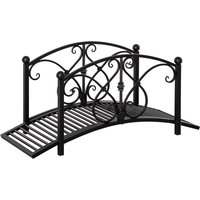 Outsunny Pont de jardin en métal décoration de jardin avec garde-corps latéraux charge maximale 150 kg 102 x 48 x 49 cm noir