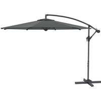 Outsunny Parasol déporté octogonal rabattable diamètre 3 m parasol de jardin avec pied en croix gris foncé