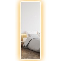 HOMCOM Grand miroir mural LED miroir pleine longueur 3 couleurs de lumière réglables fonction mémoire 120 x 40 cm transparent
