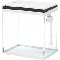 PawHut Petit aquarium complet 14L aquarium en verre avec système de filtration éclairage LED pompe à eau 30 x 20 x 33 cm blanc