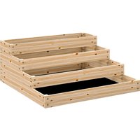 Outsunny Carré potager de jardin sans fond 4 étages pour herbes légumes fruits fleurs 113 x 113 x 46 cm bois naturel