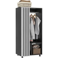 HOMCOM HOMCOM Kleiderschrank mobiler Kleiderschrank mit Vorhang, Spanplatten, Kleiderstange, schwarz Aosom