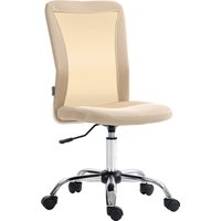 Vinsetto Bürostuhl ergonomisch höhenverstellbarer Bürostuhl verchromtes Fußgestell 360° drehbarer Mesh-Bezug beige Aosom