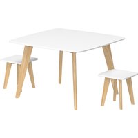 AIYAPLAY AIYAPLAY Kindertisch mit 2 Stühlen, Kinder-Tisch- und Stuhlset 3-teilig, Tischaktivitäten und Spiele mit Stühlen für Spielzimmer, Schlafzimmer und Kindergarten, Jungen und Mädchen von 3 bis 8 Jahren,