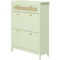 HOMCOM Meuble à Chaussures pour 12 Paires de Chaussures, avec 1 tiroir extractible, 2 tiroirs basculants, Commode à Chaussures, 88 x 30 x 120 cm, Vert