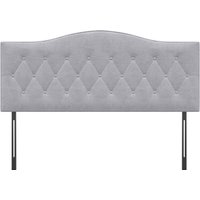 HOMCOM Tête de lit pour lit Rembourré Capitonné Tête de lit de lit en gris Peuplier Tissu Velours 185 x 8 x 134 cm