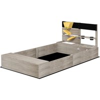 Outsunny Bac à sable avec station d'eau, 2 bacs à plantes, bois massif traité, 154 x 80 x 60 cm, Gris