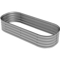Outsunny Bac à plantes surélevé, jardin surélevé modulaire, bords protégés, design sans fond, 150 x 62 x 30 cm, Argent