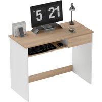 Compact Computer Desk Keyboard Tray Home Office Desk Drawer Bedroom Study Oak