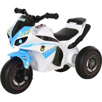 HOMCOM Porteur Enfants Moto de Course Effets musicaux et Lumineux Coffre Rangement Bleu Blanc