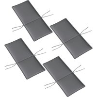 Outsunny Lot de 4 coussins de chaise extérieur avec attaches et bande réglable, anti-décoloration UPF50+, 124x50x5cm, gris