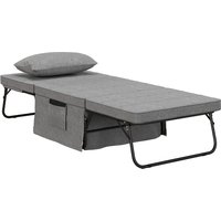 HOMCOM Fauteuil chauffeuse lit convertible dossier inclinable 5 positions 1 place - tissu gris