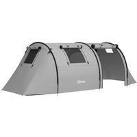 Outsunny Four Man Duo Room Tunnel Tent, with Accessories - Grey| Aosom Ireland