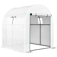 Outsunny 180 x 180cm Walk-In Polytunnel Greenhouse - White| Aosom Ireland