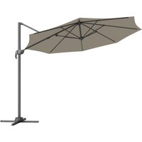 3 x 3 Cantilever Parasol Cross Base Garden Umbrella 360° Rotation Crank Handle Tilt Outdoor Light Grey