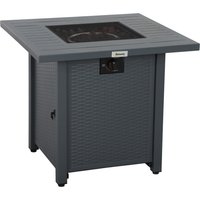 Outsunny Rattan-style Propane Gas Fire Pit Table with 40,000 BTU Burner, Square Smokeless Firepit Patio Heater with Thermocouple, Lava Rocks, Grey | Aosom Ireland