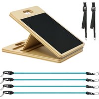 SPORTNOW Ensemble de barre de pilates et de bandes de résistance avec planche inclinée réglable, équipement d'entraînement bleu