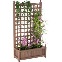 Outsunny Jardinière avec treillis bois pot à fleurs trous de drainage inclus idéal pour jard