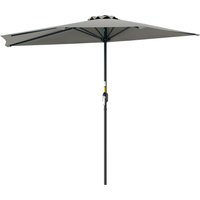 Half Round Parasol Umbrella Light Grey