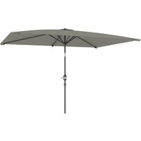 3x2m Patio Parasol Garden Umbrellas Canopy Aluminium Tilt Crank Rectangular Sun Shade Steel Light Grey