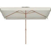 Outsunny Parasol de jardin extérieur rectangulaire 200 x 300 cm, parasol inclinable 6 baleines en aluminium avec manivelle, crème