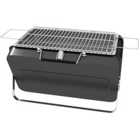 Outsunny Mini barbecue à charbon BBQ portable avec coque de valise barbecue de table pliable pour jardin, camping, pique-nique noir