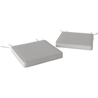 Set 2 Garden Chair Cushions Light Grey