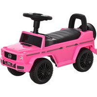 HOMCOM Kinder-Rutscher Kinderfahrzeug Mercedes Benz 12-36 Monate Staufach Hupe Lichter Rosa Aosom