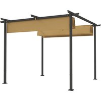 Outsunny Pergola de jardin 3 x 3 m avec toit réglable, cadre métallique, protection UPF30+, auvent pour véranda, terrasse, Beige