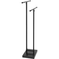 HOMCOM Handtuchständer auf Bodenständer Handtuchwärmer 2 Ebenen aus Metall Handtuchhalter für Badezimmer, Maße 50 B x 18,5 T x 85 H cm, Schwarz Aosom
