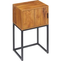 HOMCOM Console au design industriel, Table d'appoint, Buffet, 1 placard, Brun + Noir