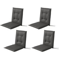 Outsunny Ensemble de 4 Coussins de Chaise 108 x 50 x 5 cm avec Sangles, Coussin de Siège d'Extérieur et d'Intérieur, Gris foncé