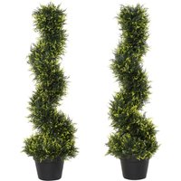Outsunny Plante en spirale artificielle, arbre de cèdre en spirale avec pot, 90 cm, cèdre artificiel pour décoration intérieure et extérieure, Vert