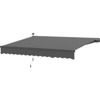 Outsunny Marquise de serrage avec manivelle solaire et bras articulé Marquise de protection solaire UV 50+ large de 400 cm Gris
