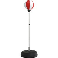 HOMCOM Standboxsack Punching Ball Standboxsack höhenverstellbar 126-144 cm mit Handschuhen, Pumpe und Standfuß für Kinder und Anfänger rot Aosom