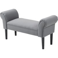 HOMCOM Banc, Banc de Lit, Construction Robuste, Rembourrage Doux, 102x36x51 cm, Gris