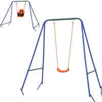 Outsunny Gartenschaukel für Kinder, 2 in 1 Schaukel für Babys und Kinder von 6 Monaten bis 8 Jahren, Outdoor-Spielzeug, Sitz mit Sicherheitsgurt, Multicolor Aosom